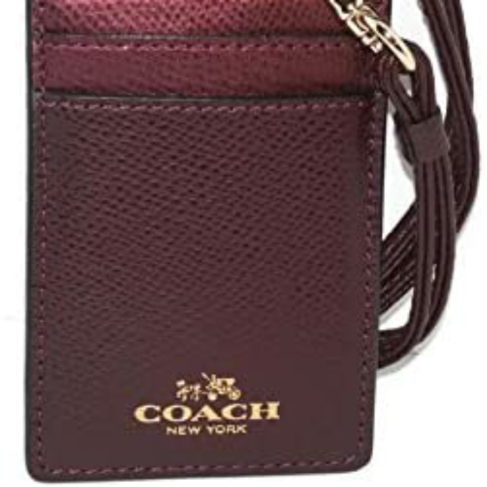 Leather Coach Lanyard with ID Holder